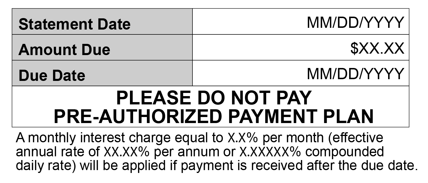 Statement Date, Amount Due and Due Date