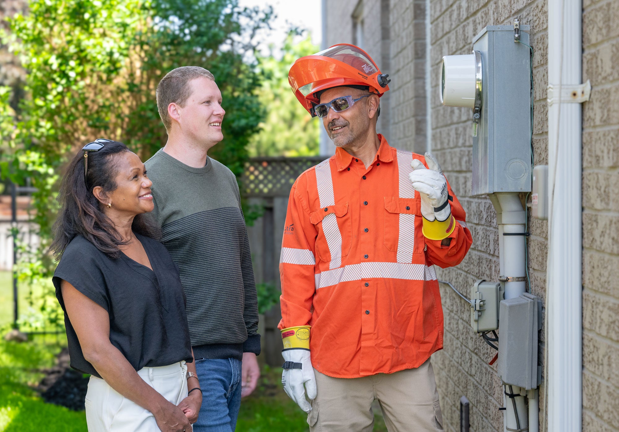meter tech with clients