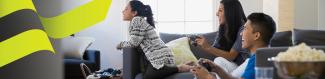 family playing video games newsletter