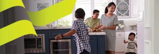 family in the kitchen