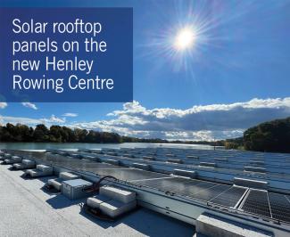 Solar rooftop panels on the new Henley Rowing Centre