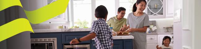 family in the kitchen