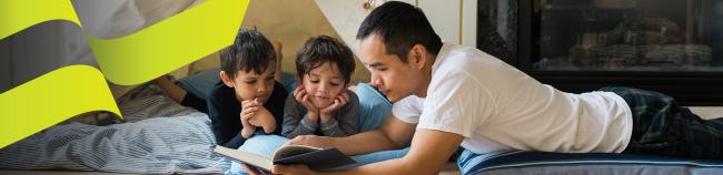father reading to his sons newsletter