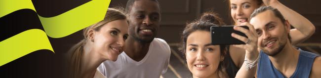 fitness group taking selfie newsletter