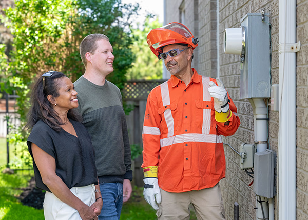 Man checking meter image